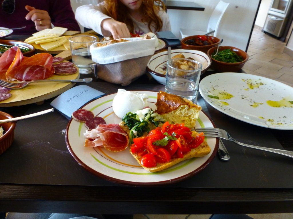 Our delicious lunch in Paestum, Italy. Barlotti Caseificio. Mozzarella di bufala