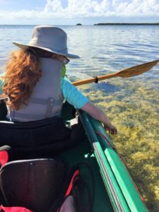 Kayak through shallow waters--Florida Keys