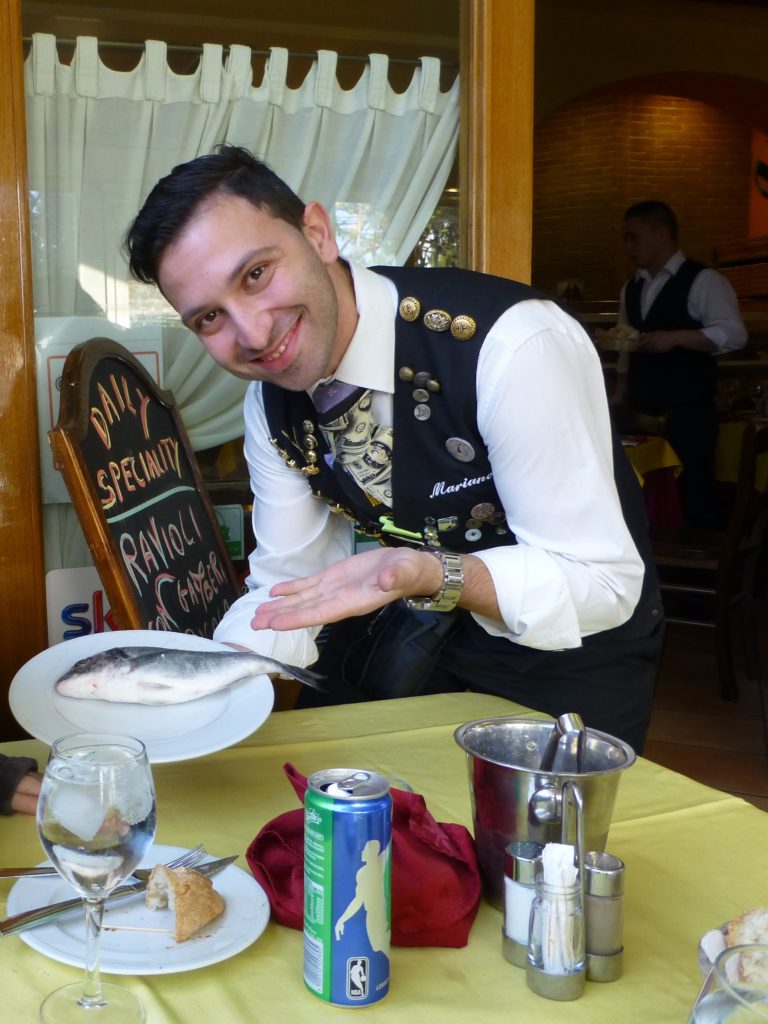 Waiter at Leone Rosso in Sorrento, Italy