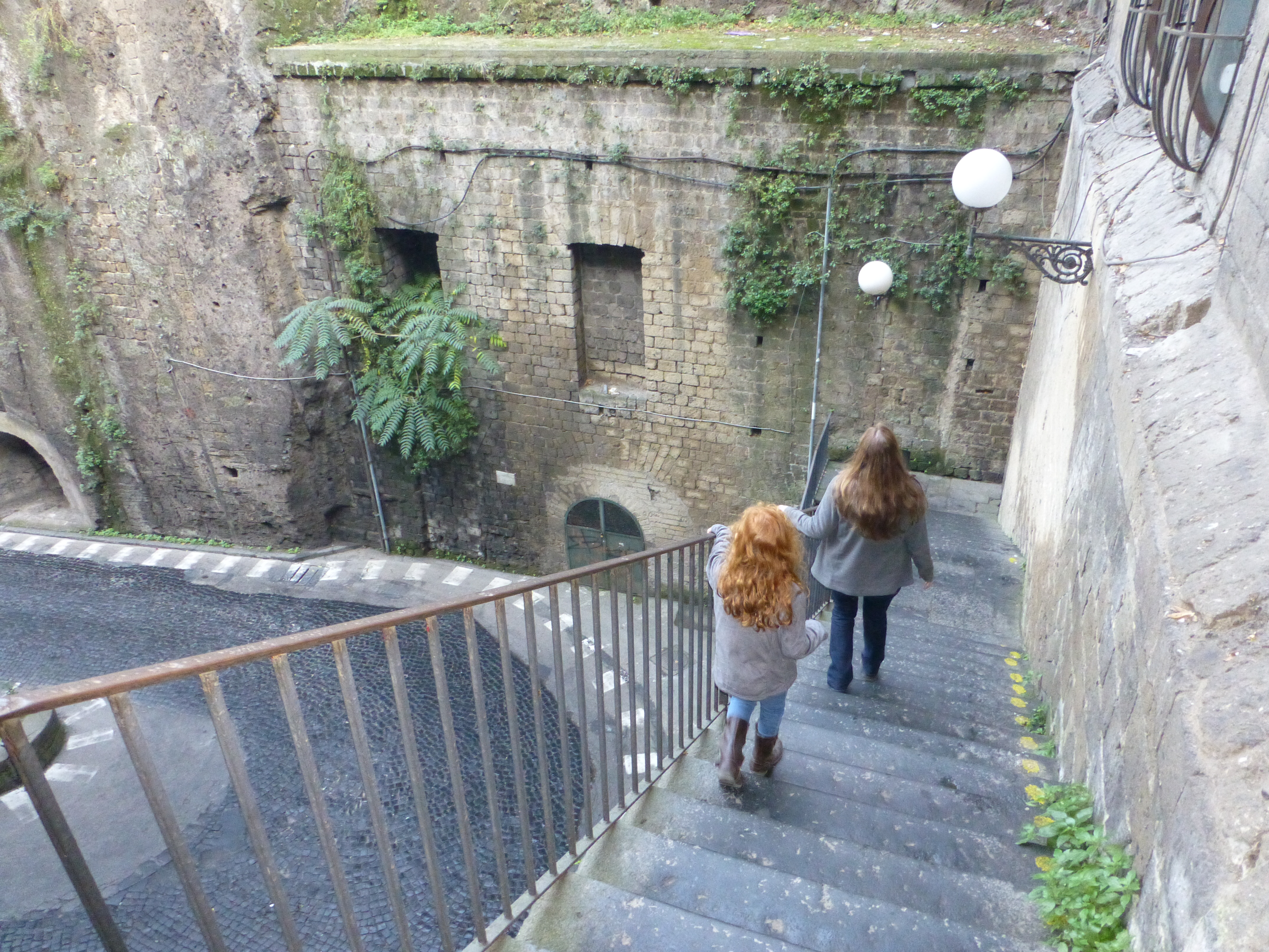 Steep stairs on route to the Grand Marina in Sorrento, Italy
