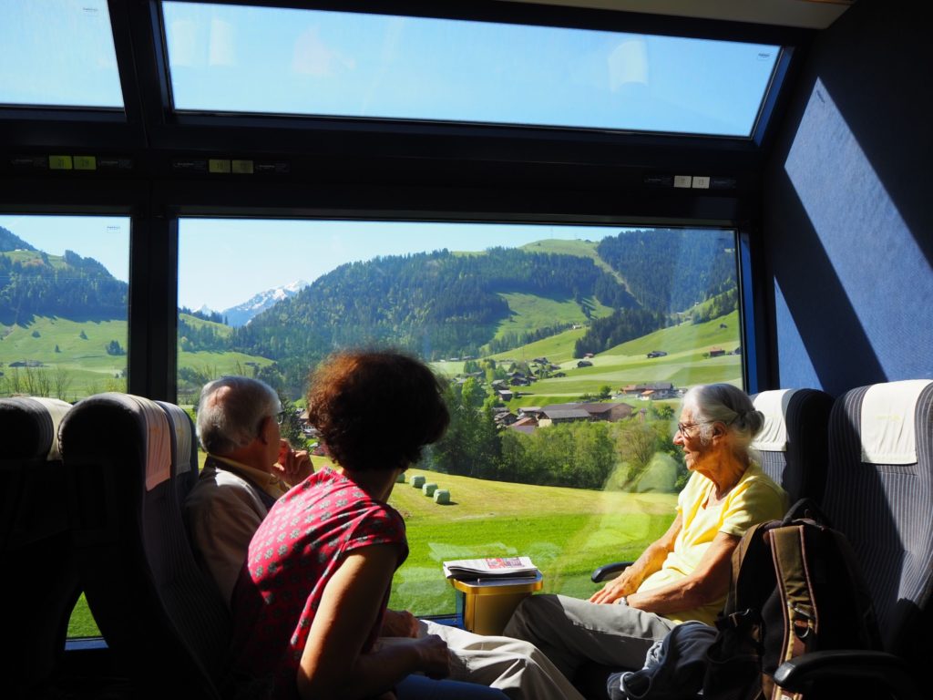 Panorama train along the Golden Pass in Switzerland
