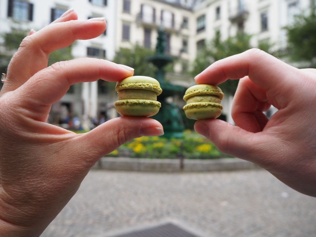 Luxumburgli, mini-macarons from Sprungli in Zurich, Switzerland